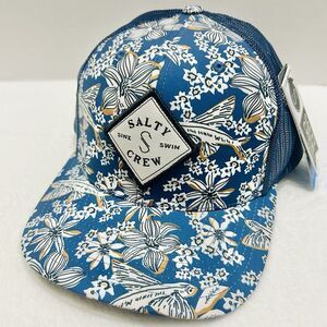 Salty Crew Women's Sealine Retro Trucker Snapback Hat Cap Adjustable‎ Blue